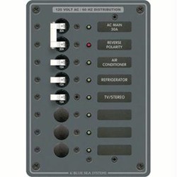 BLUE SEA SYSTEM Sea 8027 Ac Main +6 Position Breaker Panel (White Switches)