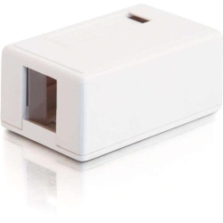 C2G 1-Port Keystone Jack Surface Mount Box - In White