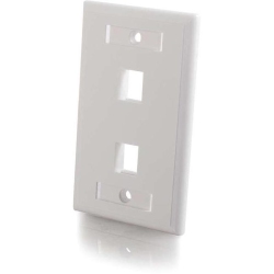 C2G 2-Port Single Gang Multimedia Keystone Wall Plate - In White