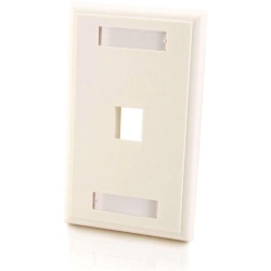 C2G 1-Port Single Gang Multimedia Keystone Wall Plate - In White