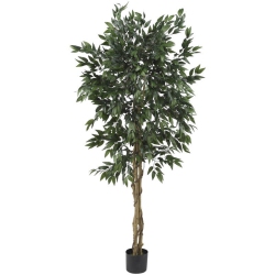 NEARLY NATURAL 60" Smilax Tree With Natural Wood Trunks In Green/black
