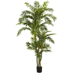 NEARLY NATURAL 6' Curvy Parlor Palm Silk Tree