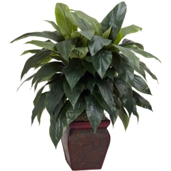 NEARLY NATURAL Cordyline With Decorative Vase Silk Plant In Green/brown