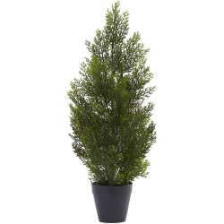 NEARLY NATURAL Indoor/outdoor 24" Mini Cedar Pine Tree In Green/black