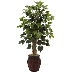 NEARLY NATURAL 44" Ficus Tree W/decorative Planter