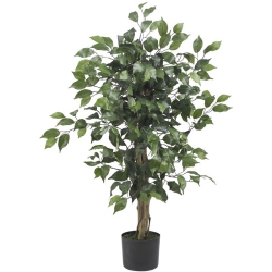 NEARLY NATURAL 36" Ficus Silk Tree With Incredible 378 Leaves In Green/black