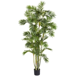 NEARLY NATURAL 72" Areca Palm Silk Tree With Lush Leaves In Green/black