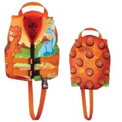 FULL THROTTLE 104300-200-001-15 Water Buddies Life Vest Child 30-50Lbs. Dinosaurs In Multicolor
