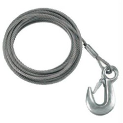 FULTON Wc750 0100 7/32 X 50 Galvanized Winch Cable And Hook - 5 600 Lb. Breaking Strength