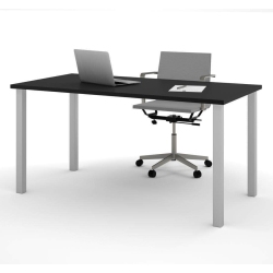 MODUBOX Table Desk With Square Metal Legs - In Black
