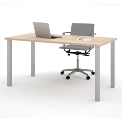 MODUBOX Table Desk With Square Metal Legs - Northern Maple