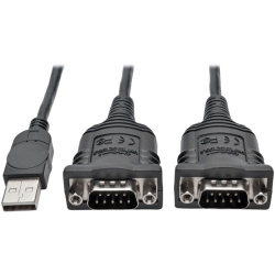 TRIPP LITE 2-Port USB to Db9 Serial Ftdi Adapter Cable With Com Retention (M/m), 6 Ft