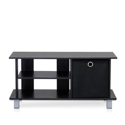 FURINNO Simplistic Tv Entertainment Center With Bin Drawers Espresso & - 15.1 X 31.5 X 12.8 In Black