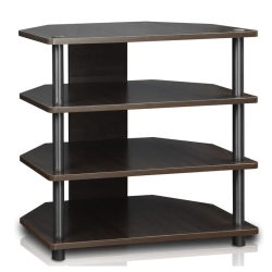 FURINNO Turn-N-Tube Easy Assembly 3-Tier Petite Tv Stand Espresso - 23.2 X 23.7 X 14.6 In