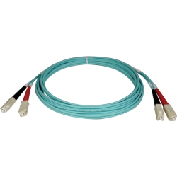 TRIPP LITE Fiber Optic Duplex Patch Cable 16.4Ft 2 X Sc 2 X Sc Fiber Optic Duplex Cable Multimode Aqua N806-05M In Blue