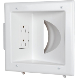 DATACOMM ELECTRONICS 45-0031-Wh Recessed Low-Voltage Media Plate With Duplex Receptacle