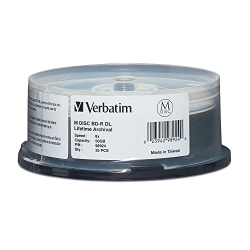 VERBATIM 98924 M-Disc Bd-R Dl 50GB 6X With Branded Surface 25 Disc Spindle