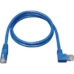 TRIPP LITE 3Ft Cat6 Gigabit Molded Patch Cable Rj45 Right Angle to Straight M/m 3' In Blue