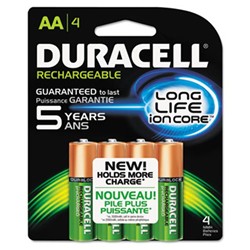 DURACELL Nlaa4Bcd Rechargeable Nimh Batteries With Duralock Power Preserve Technology Aa 4-Pk