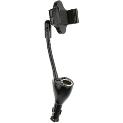 ARMOR ALL Amp3-0119-Blk Flexible Power Goose Neck Phone Mount Dc With 2.1 Amp Dual USB Ports In Black
