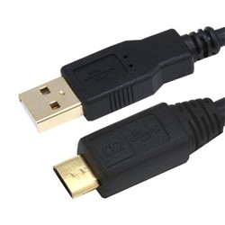 CMPLE 663-N USB 2.0 Male A to Micro B 5 Pin Gold Plated Cable -10Ft In Black