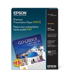EPSON 8.5"x11" Premium Presentation Matte Paper, 100 Sheets - (S042180)