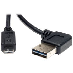 TRIPP LITE 3Ft USB 2.0 High Speed Cable Reversible Right/left Angle A to Micro B M/m