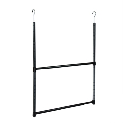 OCEANSTAR Design Group Acr1545B 2-Tier Portable Adjustable Closet Hanger Rod In Black