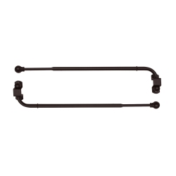 VERSAILLES - Set Of 2 Swivel Curtain Arms, Adjustable Length From 14" to 24", Coffee