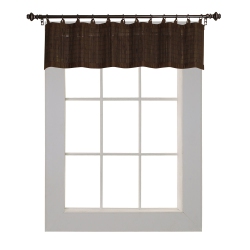 VERSAILLES - Ring Top Bamboo Valance, Brass Grommets, 48" X 12", Espresso