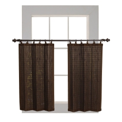 VERSAILLES - 2 Ring Top Bamboo Curtain Panels, Brass Grommets, 48" X 36", Espresso