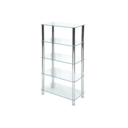 KOZY NICHE - Niam - 5-Tier Chrome Rectangular Frosted Glass Stand