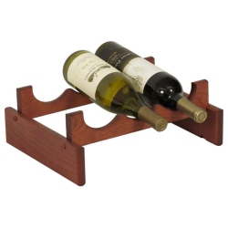 WOODEN MALLET 3 Bottle Dakota Wine Rack In Mahogany