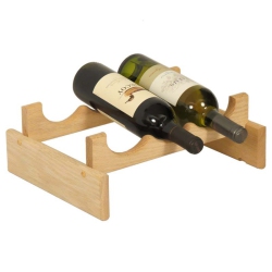 WOODEN MALLET 3 Bottle Dakota Wine Rack Unfinished