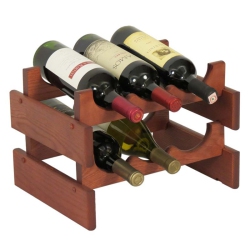 WOODEN MALLET 6 Bottle Dakota Wine Rack In Mahogany