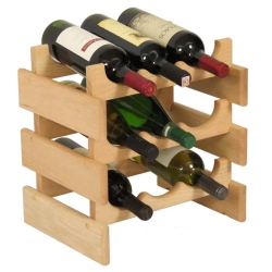 WOODEN MALLET 9 Bottle Dakota Wine Rack Unfinished