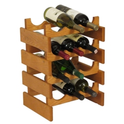 WOODEN MALLET 12 Bottle Dakota Wine Rack Medium Oak Wr34Mo