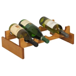 WOODEN MALLET 4 Bottle Dakota Wine Rack Medium Oak