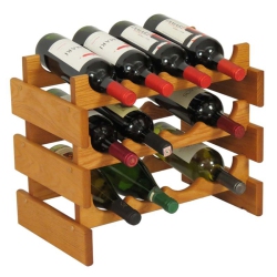 WOODEN MALLET 12 Bottle Dakota Wine Rack Medium Oak Wr43Mo