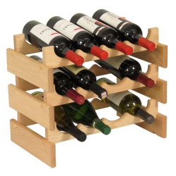 WOODEN MALLET 12 Bottle Dakota Wine Rack Unfinished Wr43Un