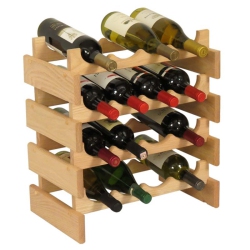 WOODEN MALLET 16 Bottle Dakota Wine Rack Unfinished