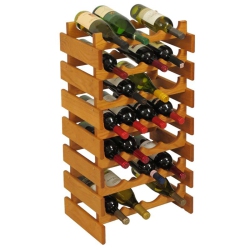 WOODEN MALLET 28 Bottle Dakota Wine Rack Medium Oak