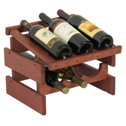 WOODEN MALLET 6 Bottle Dakota Wine Rack With Display Top In Mahogany