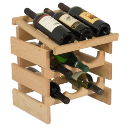 WOODEN MALLET 9 Bottle Dakota Wine Rack With Display Top Unfinished