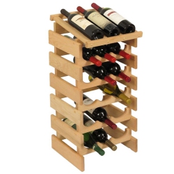 WOODEN MALLET 18 Bottle Dakota Wine Rack With Display Top Unfinished