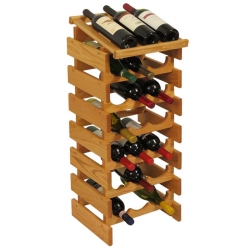 WOODEN MALLET 21 Bottle Dakota Wine Rack With Display Top Light Oak