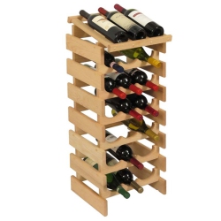 WOODEN MALLET 21 Bottle Dakota Wine Rack With Display Top Unfinished