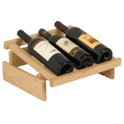 WOODEN MALLET 3 Bottle Dakota Wine Displayunfinished
