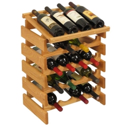 WOODEN MALLET 20 Bottle Dakota Wine Rack With Display Top Light Oak