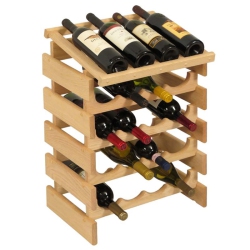 WOODEN MALLET 20 Bottle Dakota Wine Rack With Display Top Unfinished